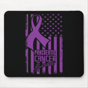 Mousepad Conhecimento do câncer de pâncreas Bandeira Americ