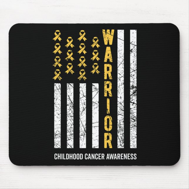 Mousepad Conhecimento Dourado do Cancer de Fita do Guerreir (Frente)