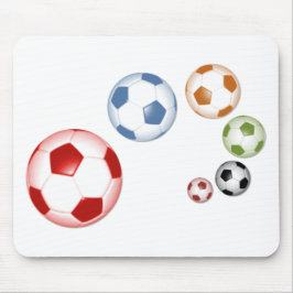 Mousepad Conjunto bonito de bolas de futebol