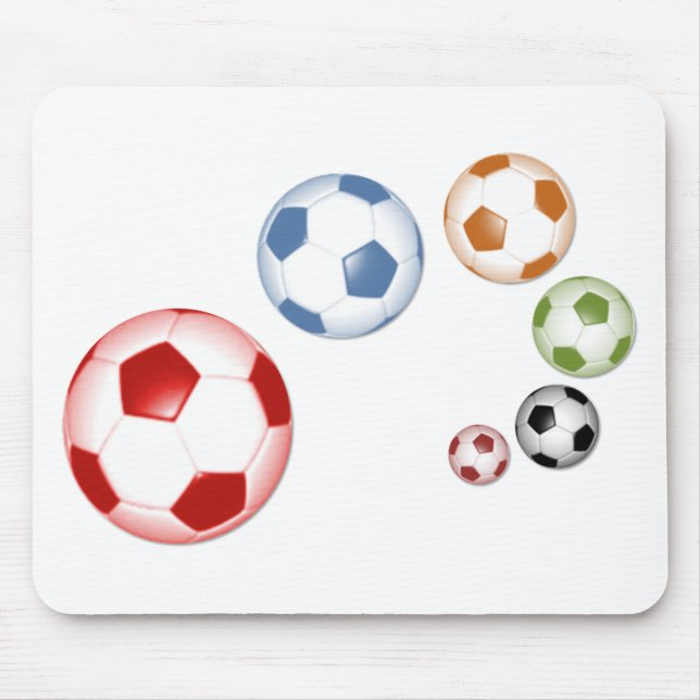 Mousepad Conjunto bonito de bolas de futebol (Frente)