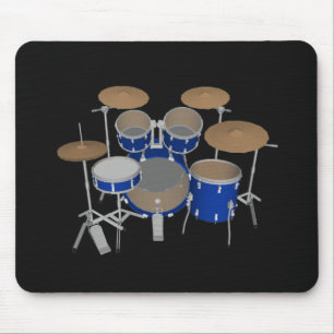 Mousepad Conjunto de 5 Partes de Tambor - Término Azul - S