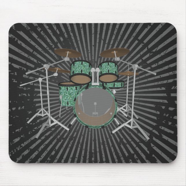 Mousepad Conjunto de Tambores de 5 Peças - Tambores Verde P (Frente)