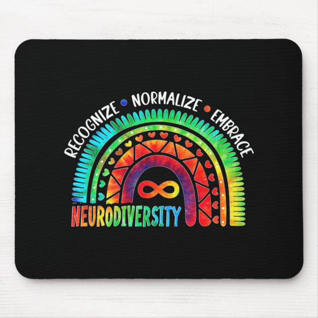 Mousepad Consciência Autismo Mês Neurodiversidade Rainbow T (Frente)