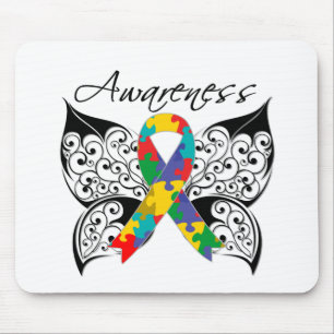Mousepad Consciência da borboleta do tatuagem - autismo