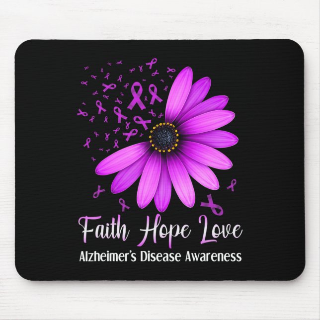 Mousepad Consciência da Doença Fé Esperança Amor Fita Roxa  (Frente)