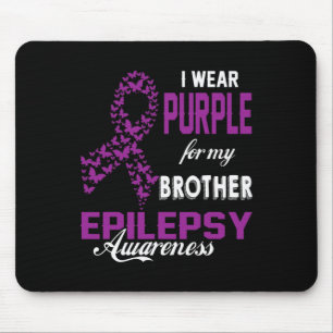 Mousepad Consciência da Epilepsia Eu Uso Roxo Pelo Meu Irmã