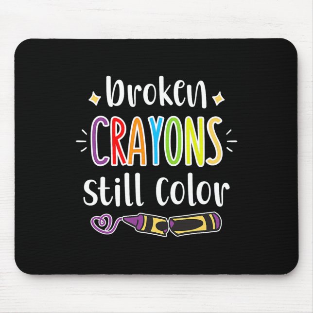 Mousepad Consciência da Saúde Giz de Cera Quebrados Ainda C (Frente)