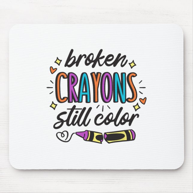 Mousepad Consciência da Saúde Mental Giz de Cera Quebrado A (Frente)