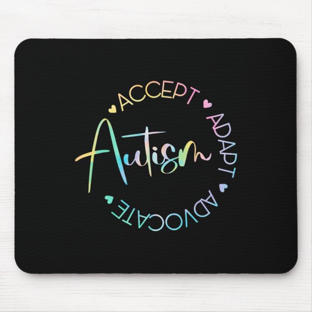Mousepad Consciência do Autismo Aceitar Adaptar Advogar Mãe (Frente)