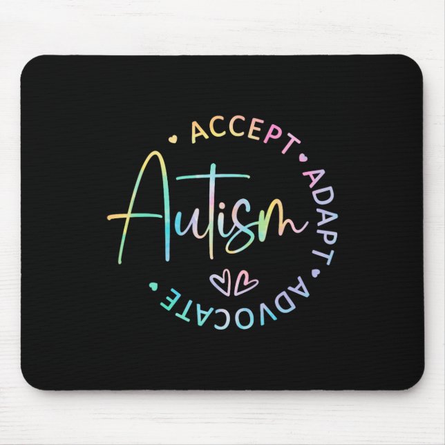 Mousepad Consciência do Autismo Aceitar Adaptar Advogar Mãe (Frente)