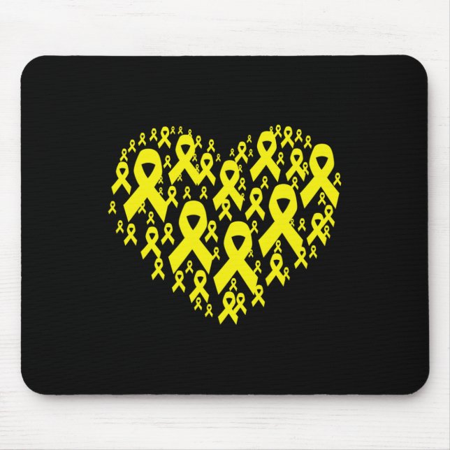 Mousepad Consciência do Cancer da Infância Cardíaca (Frente)