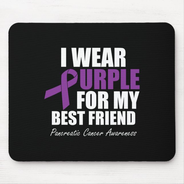Mousepad Consciência do câncer de pâncreas Eu Visto Roxo Pa (Frente)