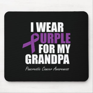 Mousepad Consciência do câncer de pâncreas Eu Visto Roxo Pa