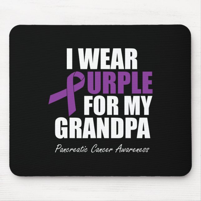 Mousepad Consciência do câncer de pâncreas Eu Visto Roxo Pa (Frente)