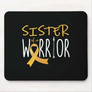 Mousepad Consciência do cancer infantil Irmã de um guerreir