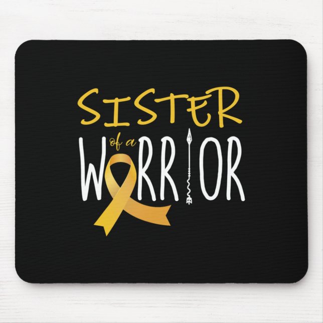 Mousepad Consciência do cancer infantil Irmã de um guerreir (Frente)