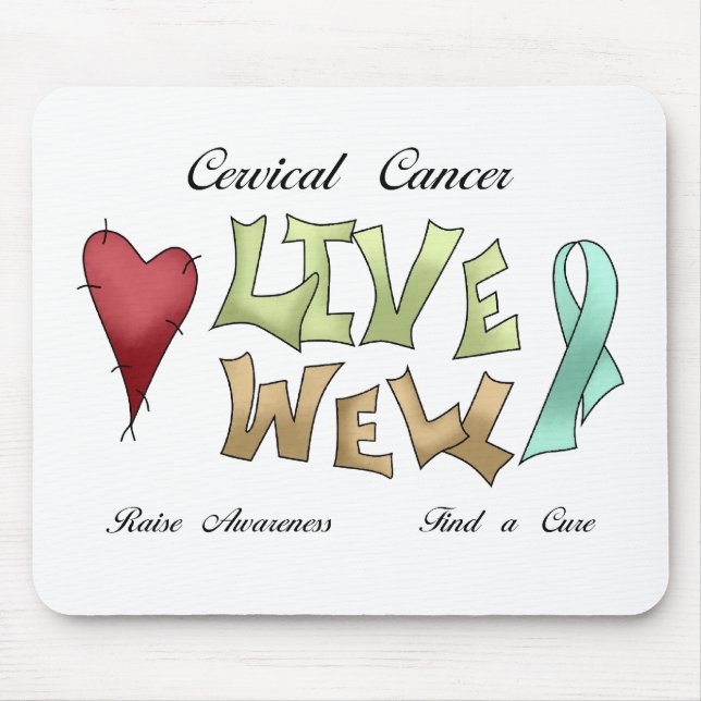 Mousepad Consciência do cancro do colo do útero (Frente)