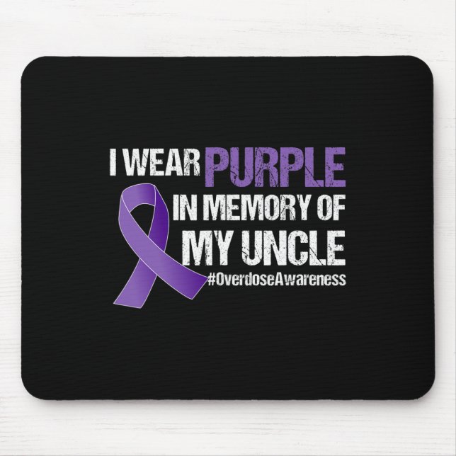 Mousepad Consciência sobre Overdose Eu Uso Roxo Pelo Meu Ti (Frente)