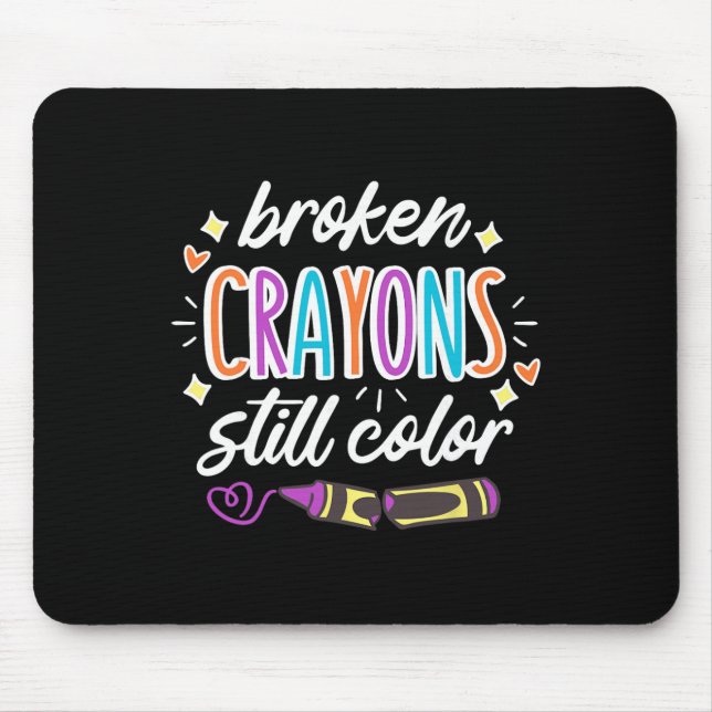 Mousepad Consciência sobre Saúde Mental Giz de Cera Quebrad (Frente)