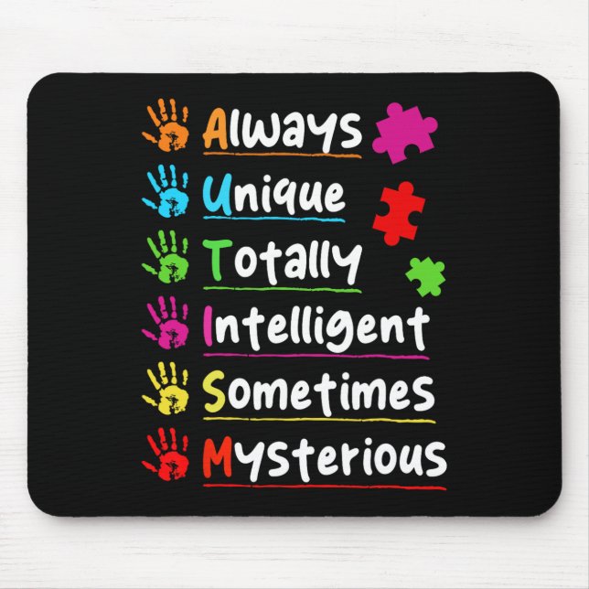 Mousepad Conscientização Colorida do Quebra-cabeça (Frente)