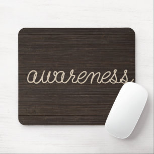 Mousepad Conscientização Corda Texto Em Madeira Escura