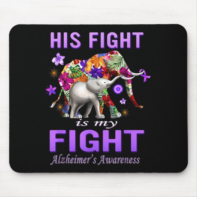 Mousepad Conscientização do Alzheimer Luta é Luta Roxa (Frente)