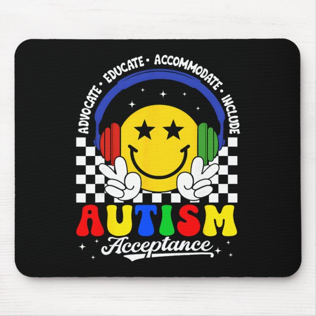 Mousepad Conscientização do Autismo Aceitação Educação Espe (Frente)