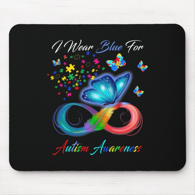 Mousepad Conscientização do Autismo - Eu Uso Azul Para a Co (Frente)