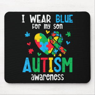 Mousepad Conscientização do Autismo Use Azul pelo Filho ASD