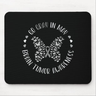 Mousepad Conscientização do tumor cerebral use cinza em mai