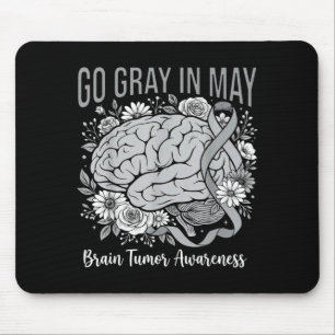 Mousepad Conscientização do tumor cerebral use cinza em mai