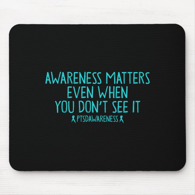 Mousepad Conscientização masculina ptsd veterano sobreviven (Frente)