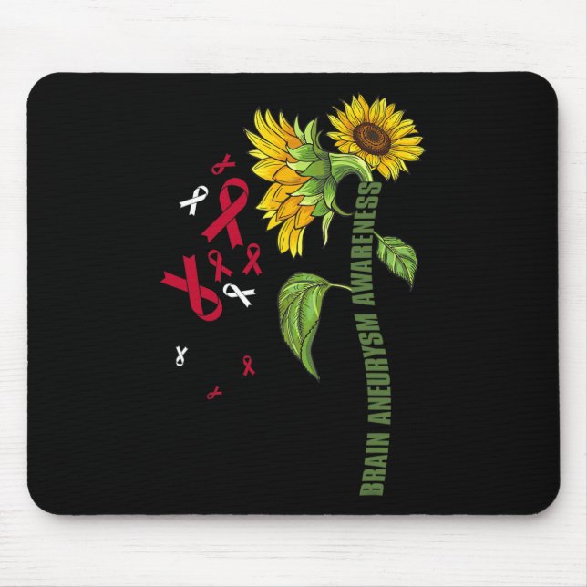 Mousepad Conscientização sobre Aneurisma Cerebral Girassol  (Frente)