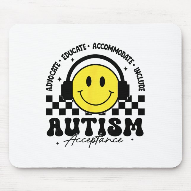 Mousepad Conscientização sobre Autismo Aceitação Educação E (Frente)