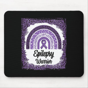 Mousepad Conscientização sobre Epilepsia Leopardo Arco-íris