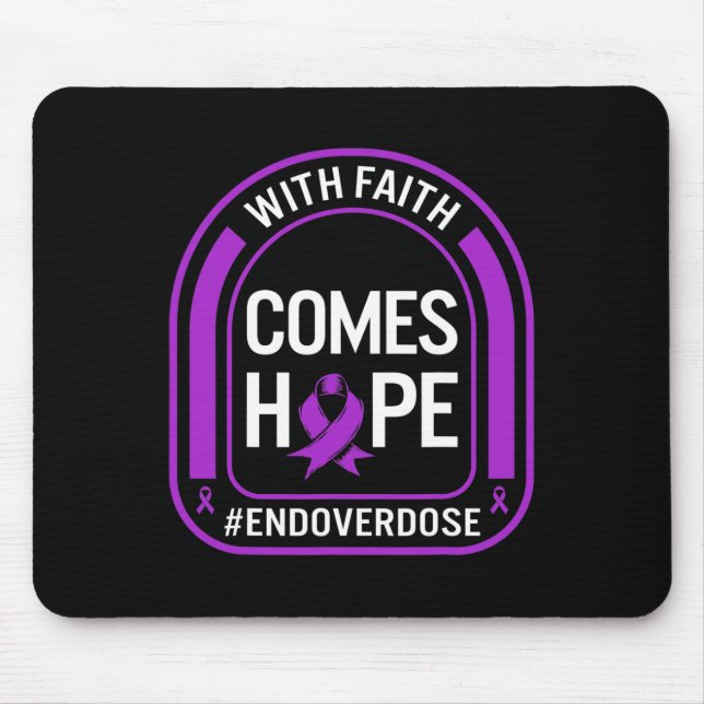 Mousepad Conscientização sobre overdose de drogas com fé tr (Frente)
