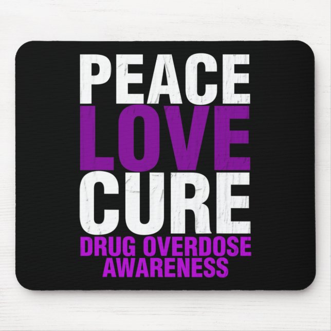 Mousepad Conscientização sobre overdose de drogas masculina (Frente)