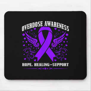 Mousepad Conscientização sobre overdose faixa preta viciado