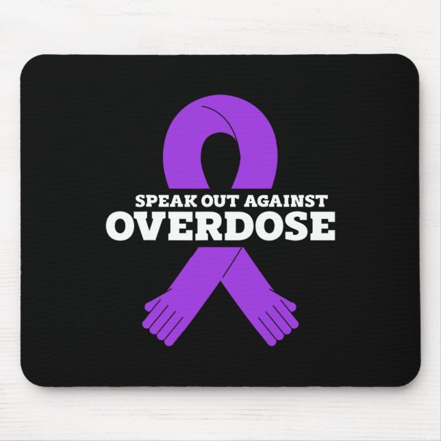 Mousepad Conscientização sobre overdose fita roxa dependênc (Frente)