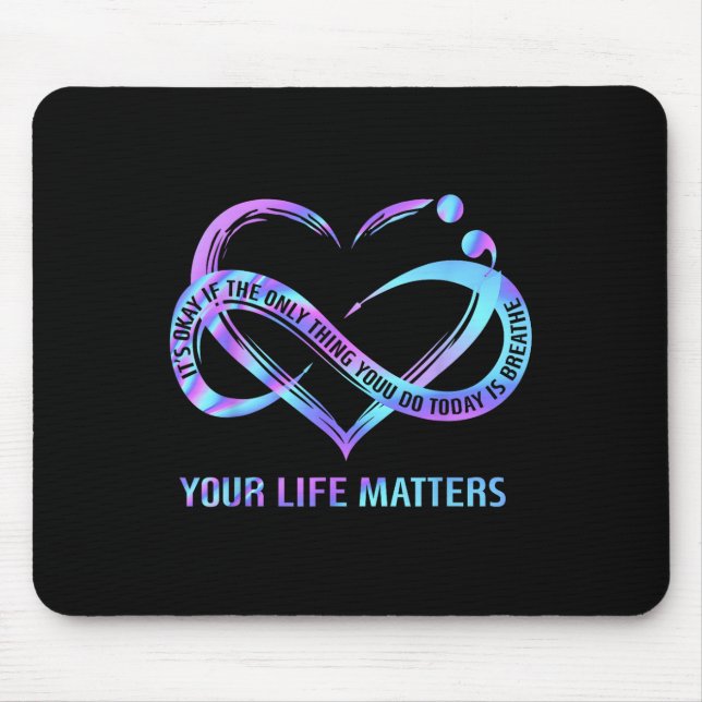 Mousepad Conscientização sobre Prevenção do Suicídio Sua Vi (Frente)