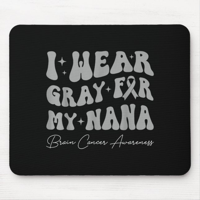 Mousepad Conscientização sobre tumor cerebral use cinza par (Frente)