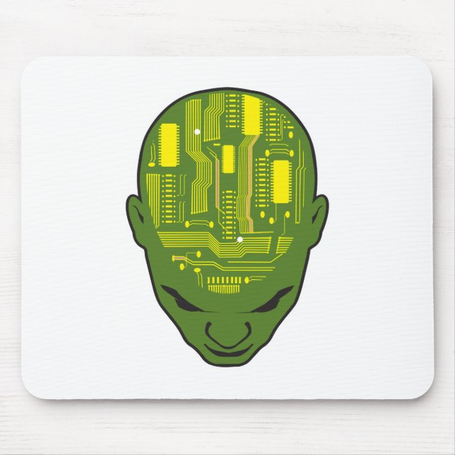 Mousepad conselho de circuito cabeça amarela e verde (Frente)