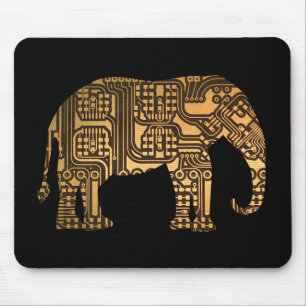 Mousepad Conselho de Circuito de Elefante de Cobre