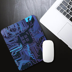 Mousepad Conselho do circuito do computador legal azul