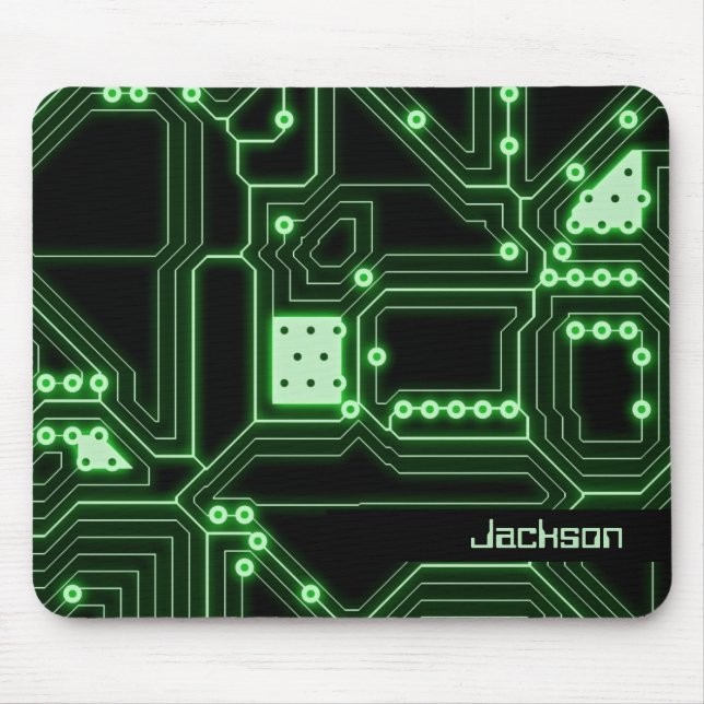 Mousepad Conselho Neon Green Circuit | Personalizado (Frente)