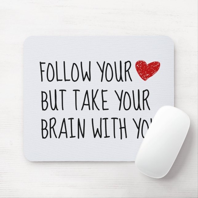 Mousepad Conselho Sábio Com Coração de Rabisco Vermelho (Com mouse)