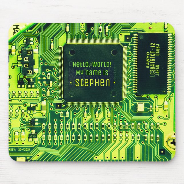 Mousepad Conselho verde de PCB, circuito impresso em peças  (Frente)