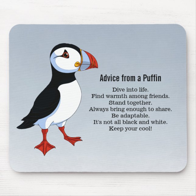 Mousepad Conselhos de um Design Puffin (Frente)
