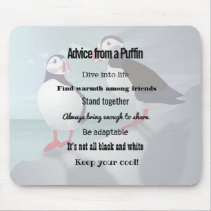 Mousepad Conselhos de um mouse Design Puffin
