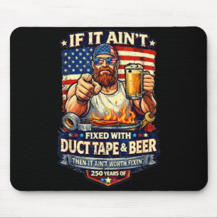 Mousepad Consertado com Fita Adesiva e Cerveja - 250 Anos